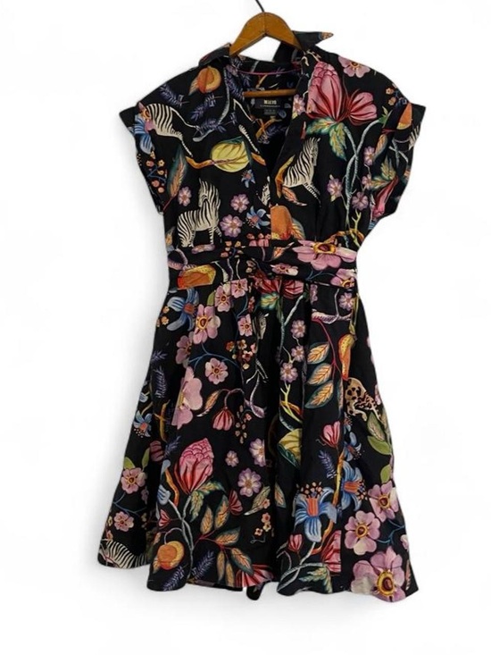 Maeve Dresses & Skirts - Maeve by Anthropologie Womens 2 Multicolor Floral Zebra Cotton Skater Mini Dress